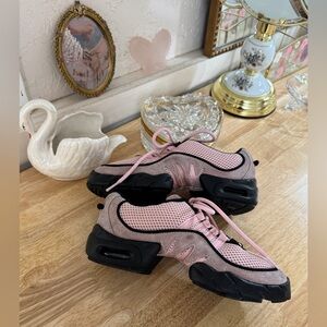 Unique & Fun BLOCH Boost Pink Mesh Suede Split Sole Dance Sneakers Size 9 Retro
